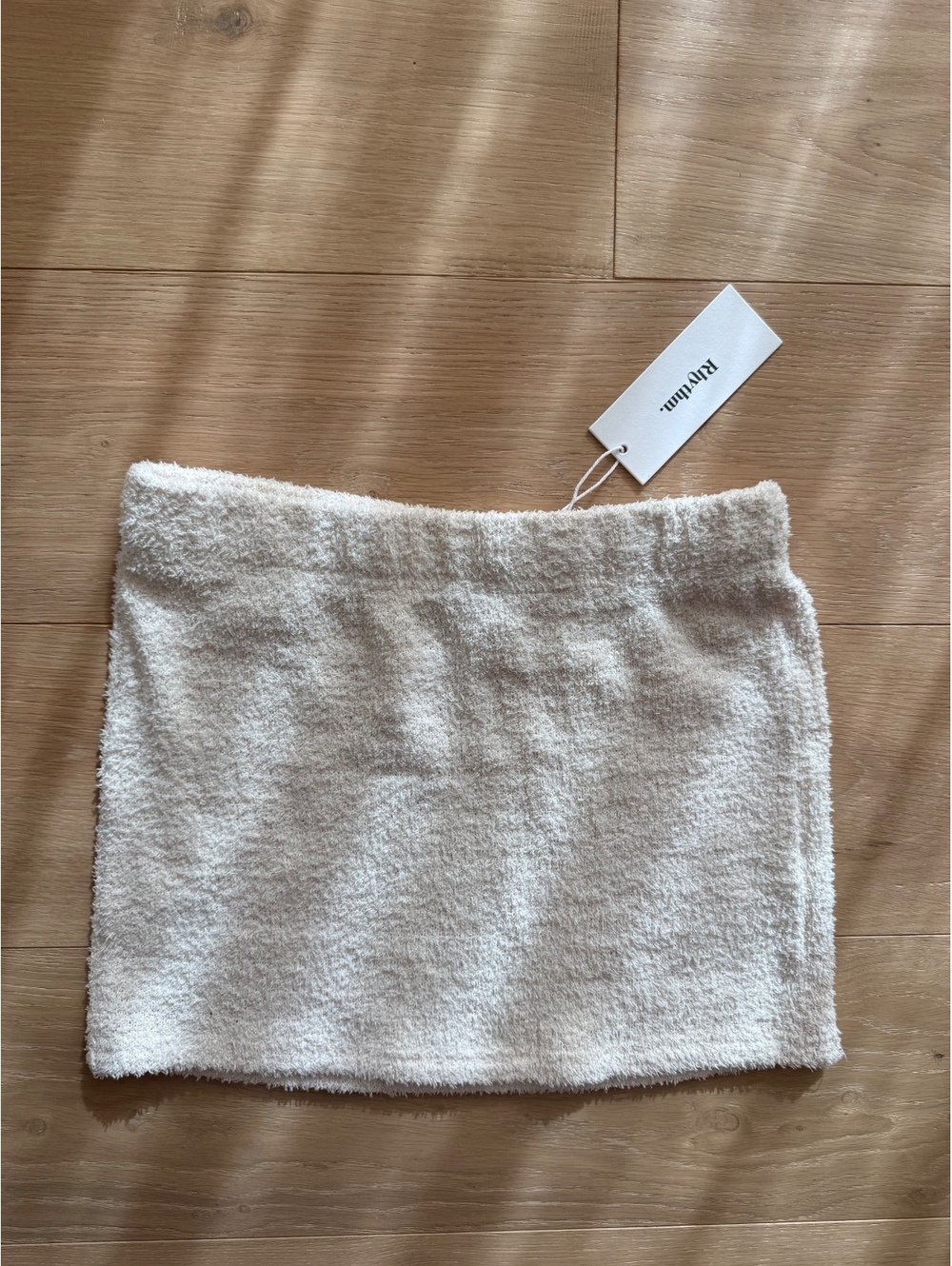 Rhythm Sofia Bouclé Mini Skirt Cream Size M NWT